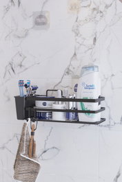 Hermia SB007K-B Organizador de baño de metal Negro (2 Piezas)